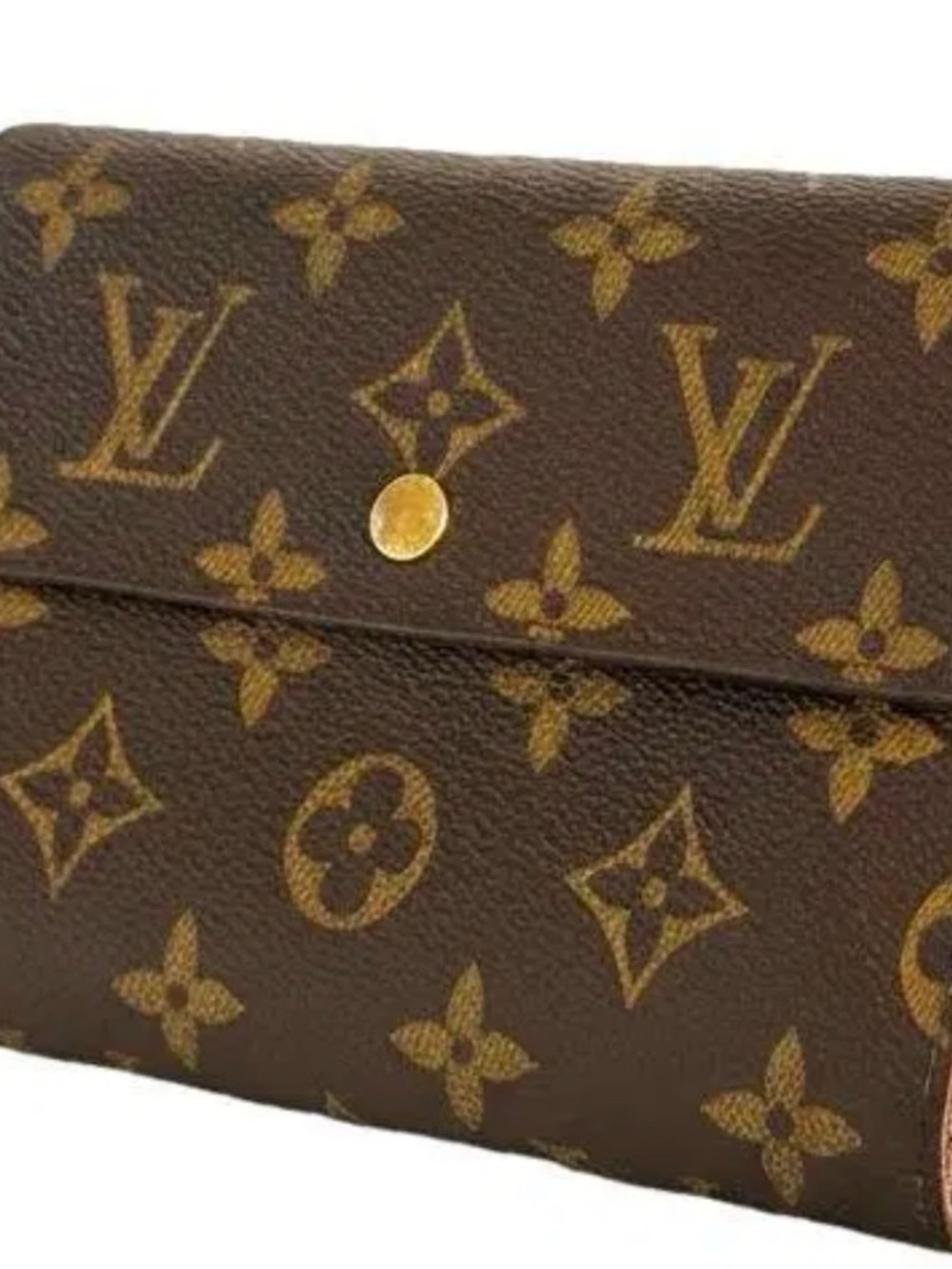 Louis Vuitton Monogram Canvas Clutch in Brown and Gold-Tone